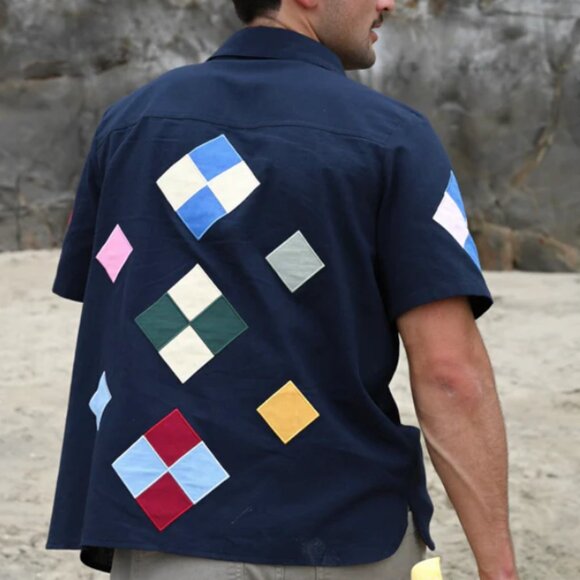 Linen Unisex Shirt - navy | NWT - Picture 1 of 7